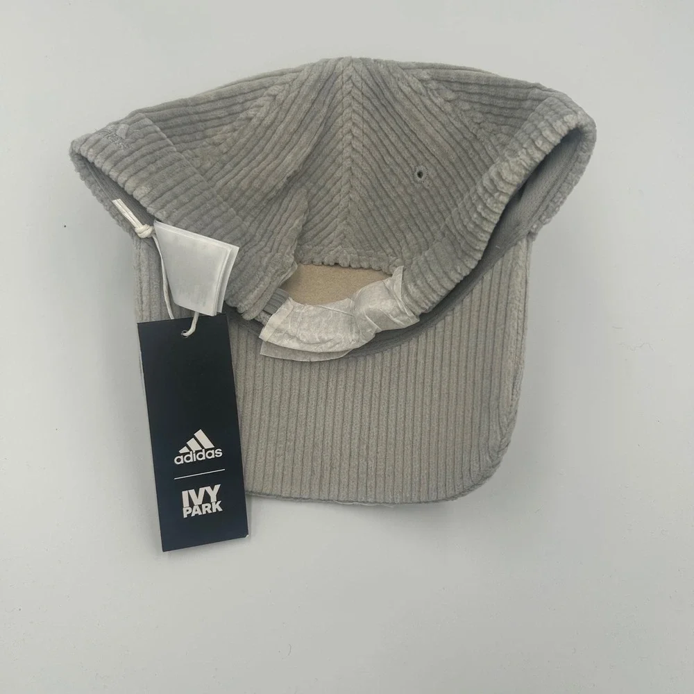Adidas Ivy Park Hat Unisex OSFM Grey Corduroy Adjustable Baseball Cap H59886